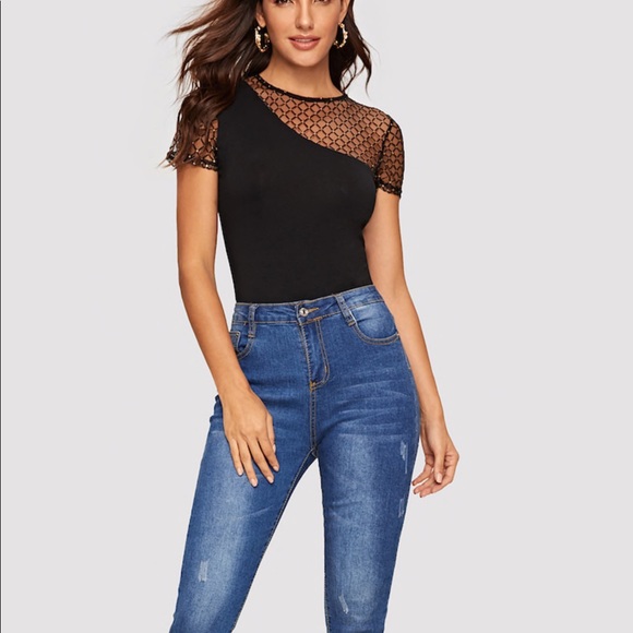 🇺🇸HOST pick 🇺🇸 4th of JULY Geo mesh shoulder t - Picture 3 of 5